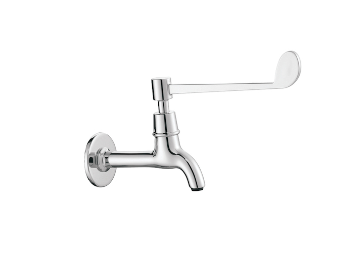 Wall Mounted Elbow Action Pillar Tap Medical Faucet