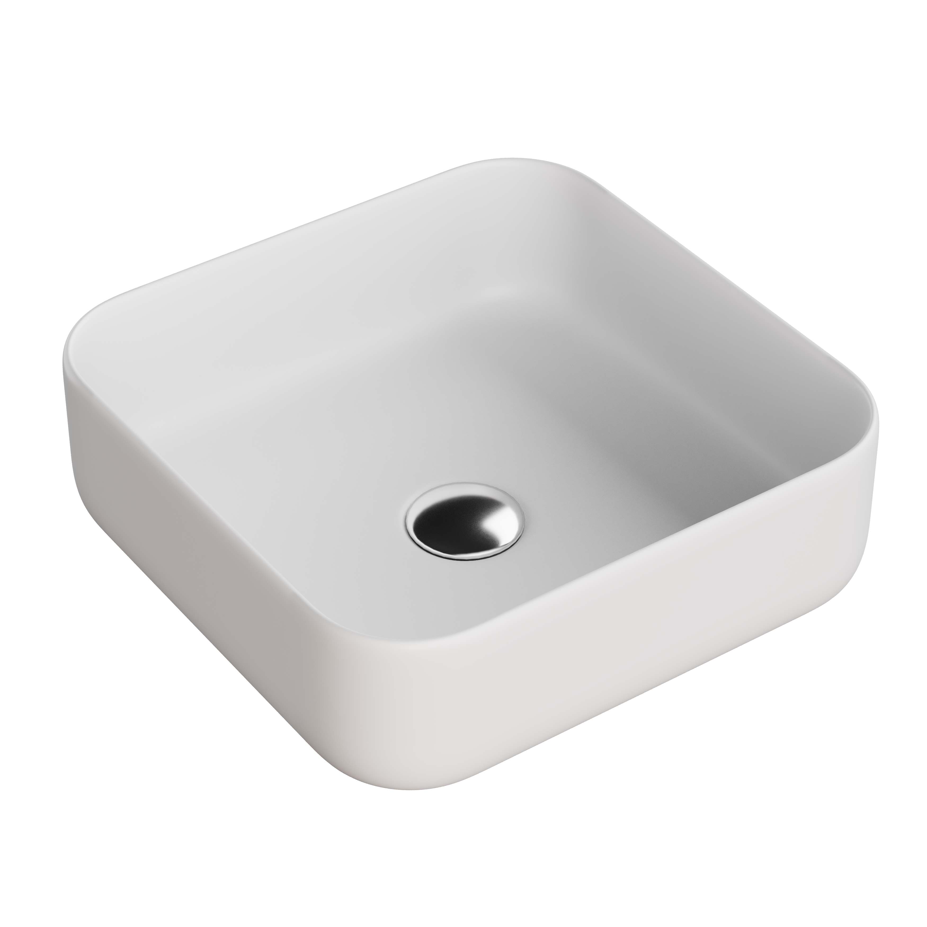 Countertop Basin MATT WHITE Valencia Slim Square WBVC950142MW JohnsonSuisse