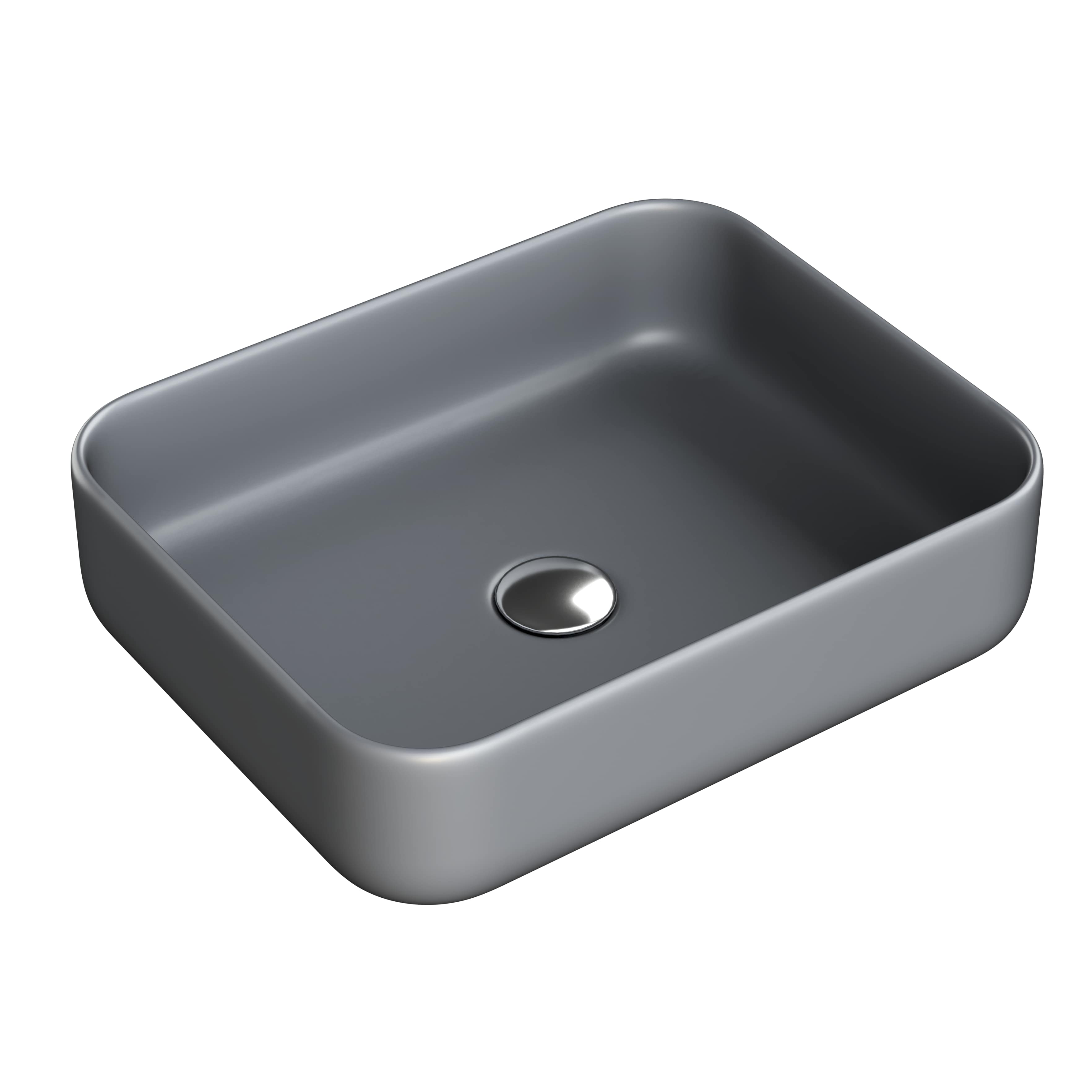 Countertop Basin MATT GREY Valencia Slim Rectangular WBVC950141MG JohnsonSuisse