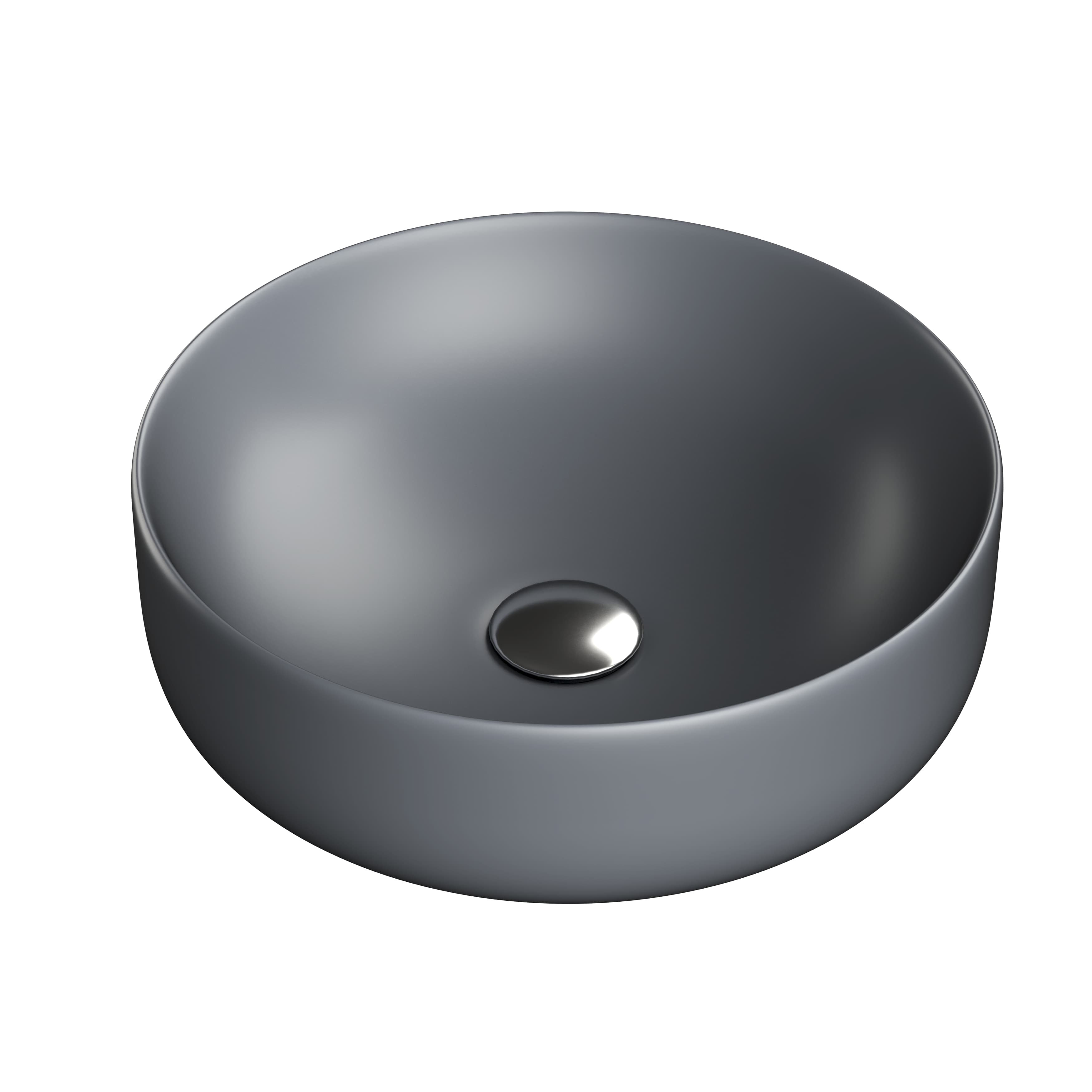Countertop Basin MATT GREY Valencia Slim Round WBVC950144MG JohnsonSuisse