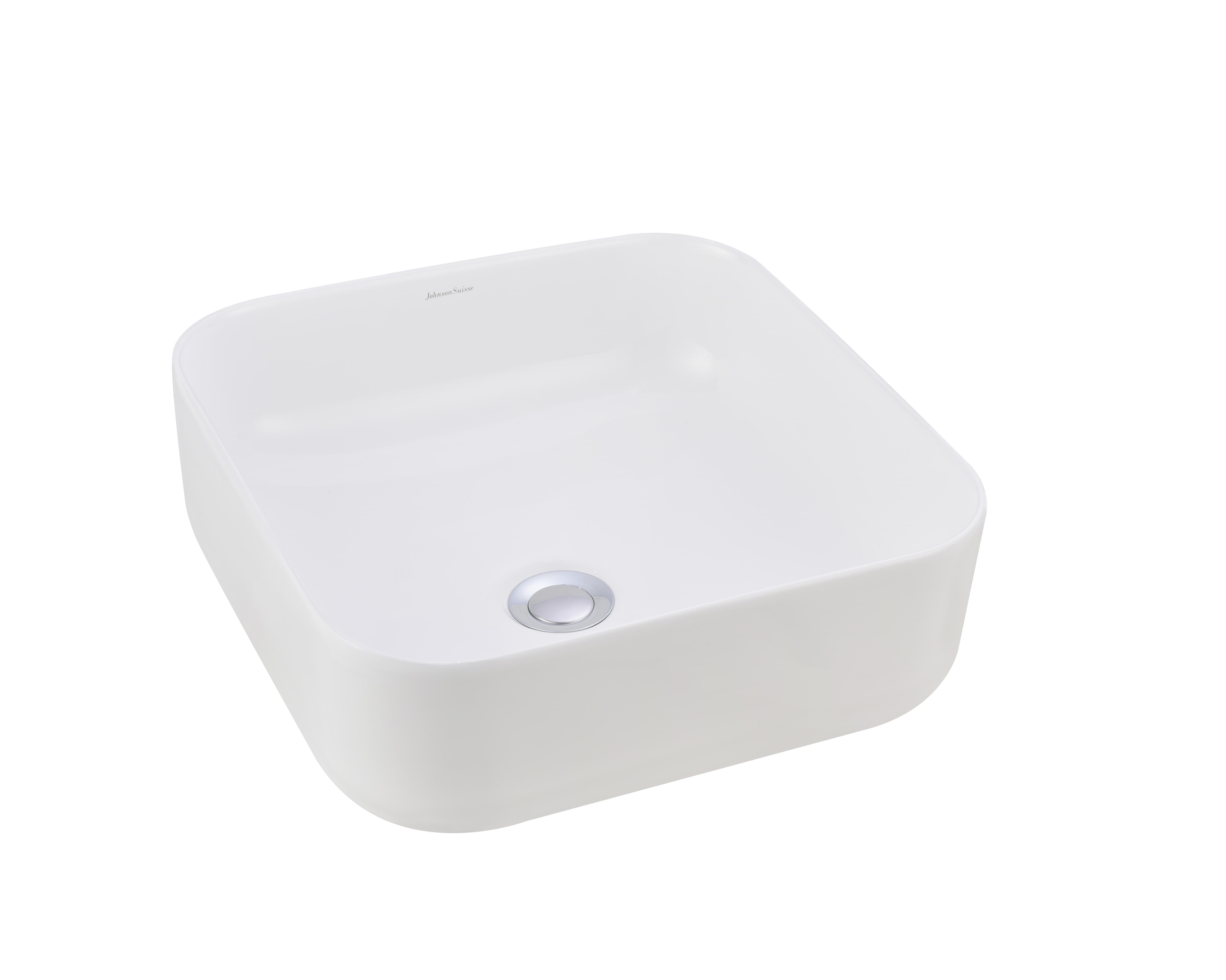 Countertop Basin WHITE Valencia Slim Square WBVC950142WW JohnsonSuisse