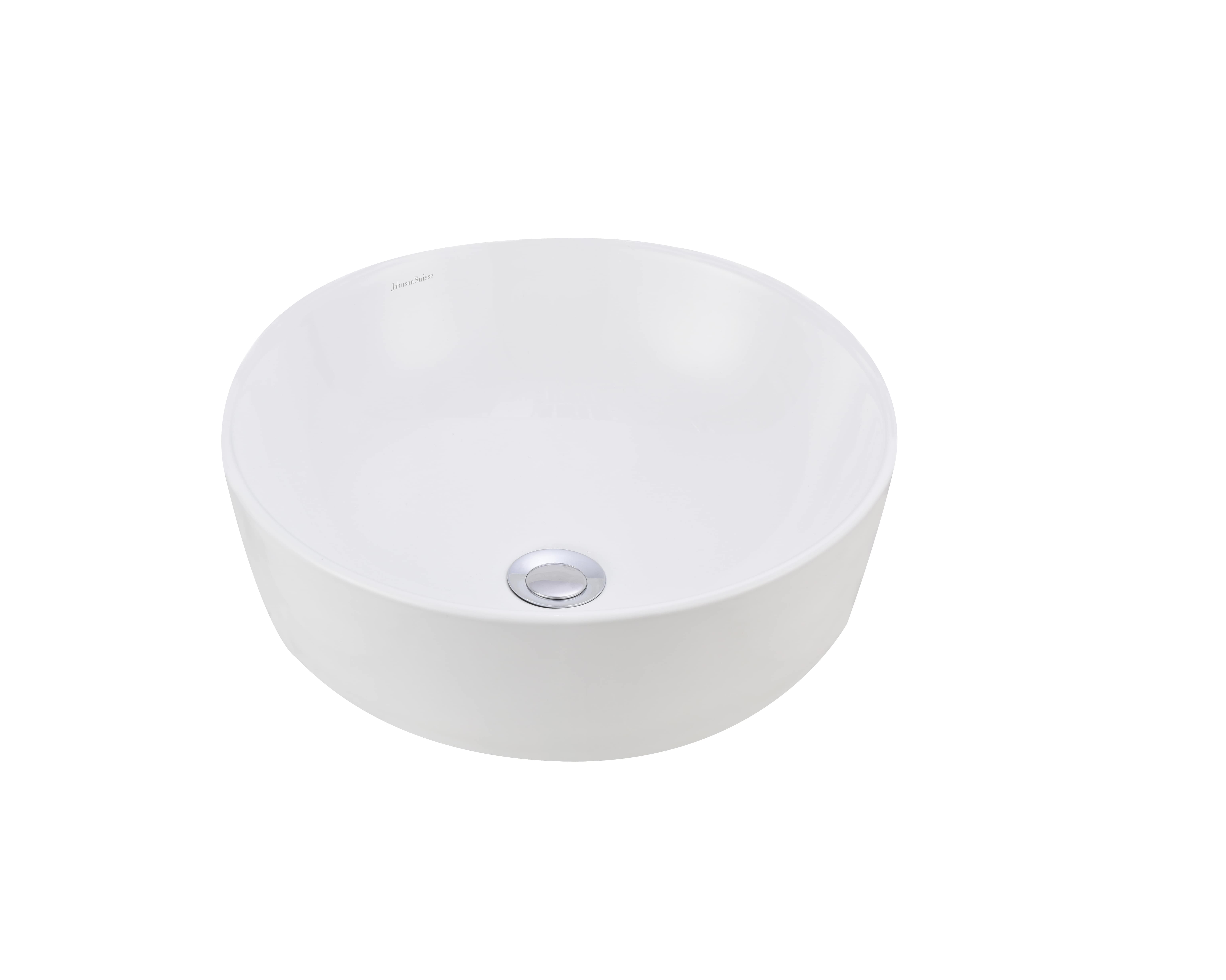 Countertop Basin WHITE Valencia Slim Round WBVC950144WW JohnsonSuisse