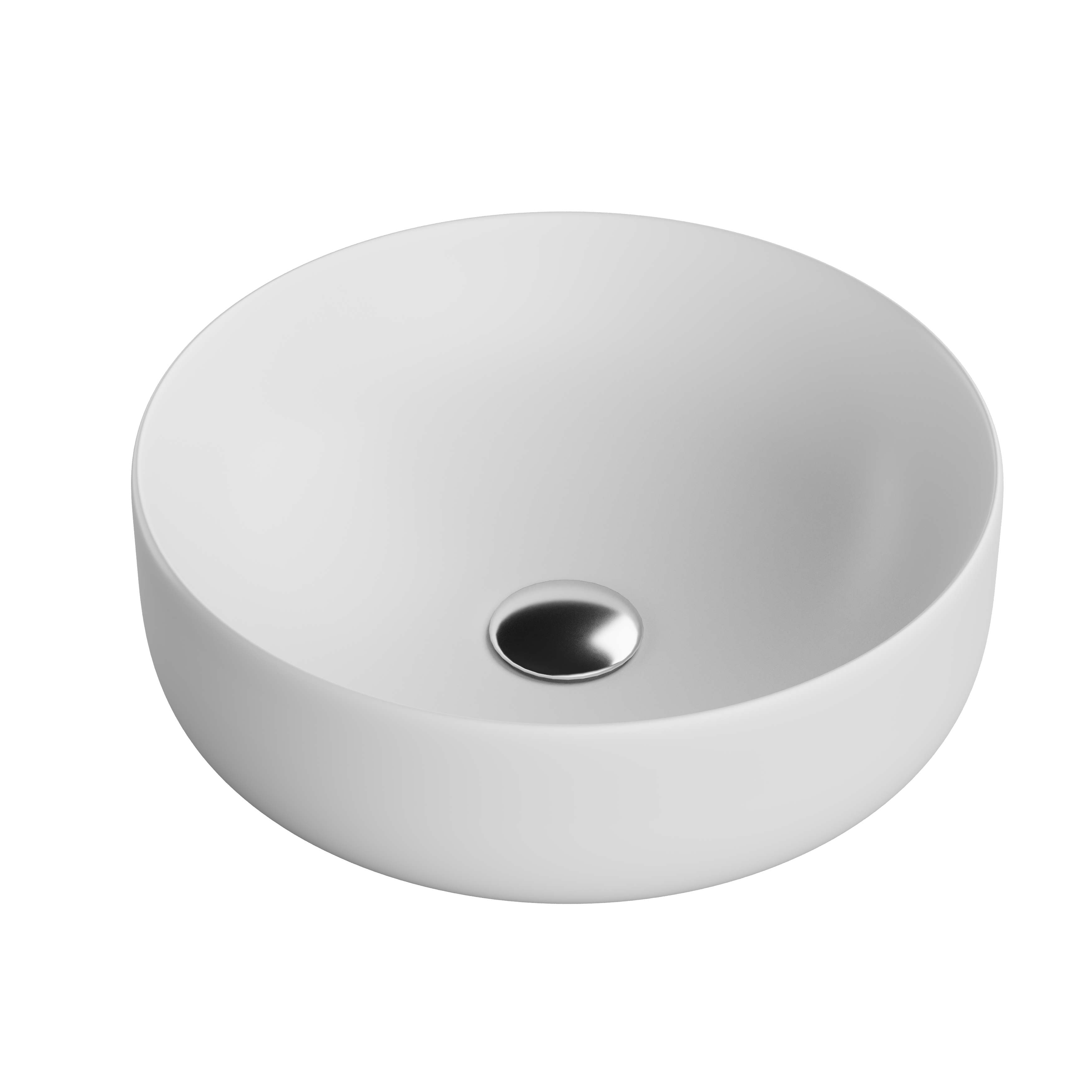 Countertop Basin MATT WHITE Valencia Slim Round WBVC950144MW JohnsonSuisse