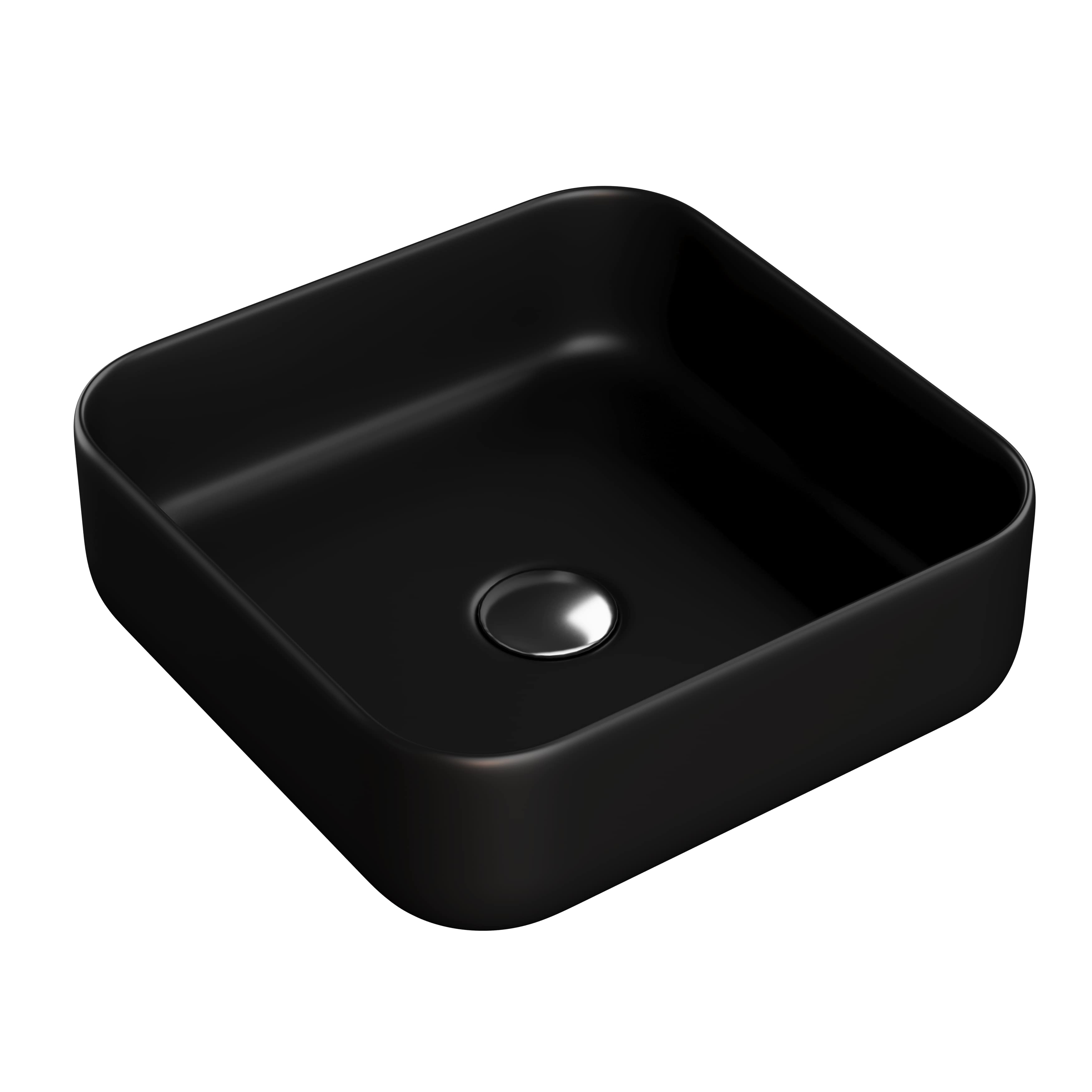 Countertop Basin MATT BLACK Valencia Slim Square WBVC950142MB JohnsonSuisse