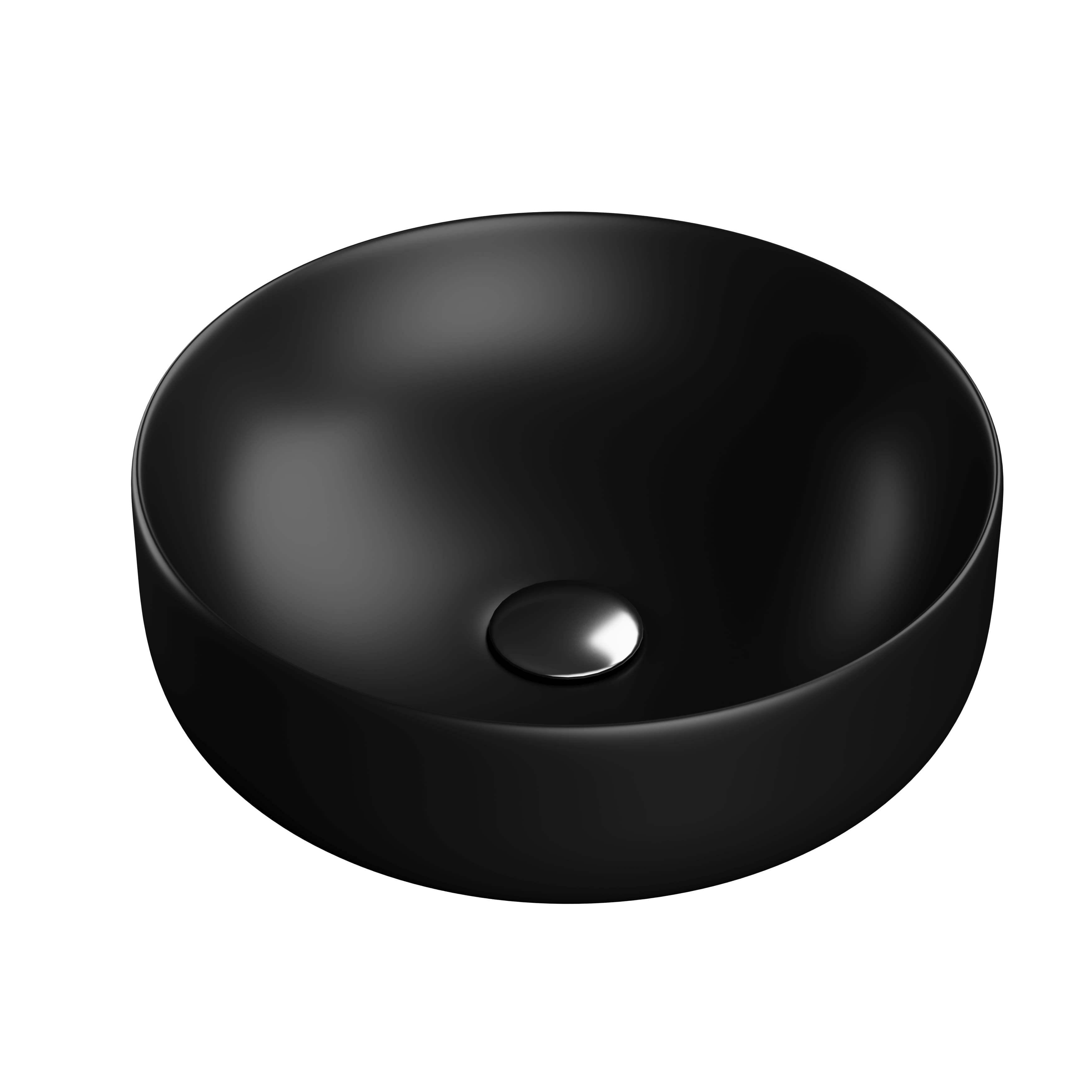 Countertop Basin MATT BLACK Valencia Slim Round WBVC950144MB JohnsonSuisse